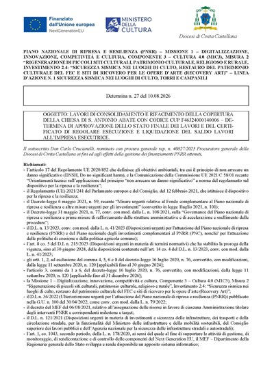 Determina n.27 - PNRR